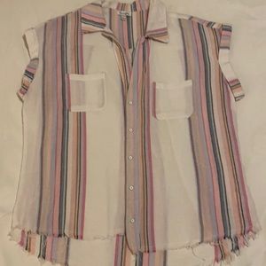 Cute short sleeve, oversized button down
